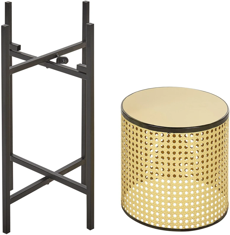 Beliani Gėlių stovas FALLOPIA metalinis 25 cm smėlio spalvos