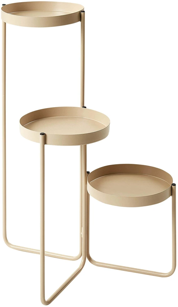 Beliani Gėlių stovas FRAGARIA metalinis 42 cm smėlio spalvos
