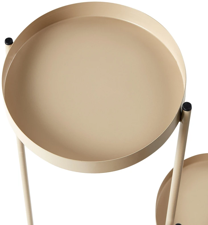 Beliani Gėlių stovas FRAGARIA metalinis 42 cm smėlio spalvos