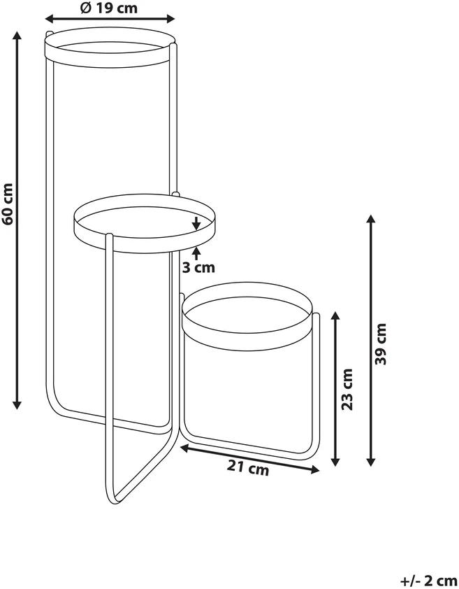 Beliani Gėlių stovas FRAGARIA metalinis 42 cm juodas