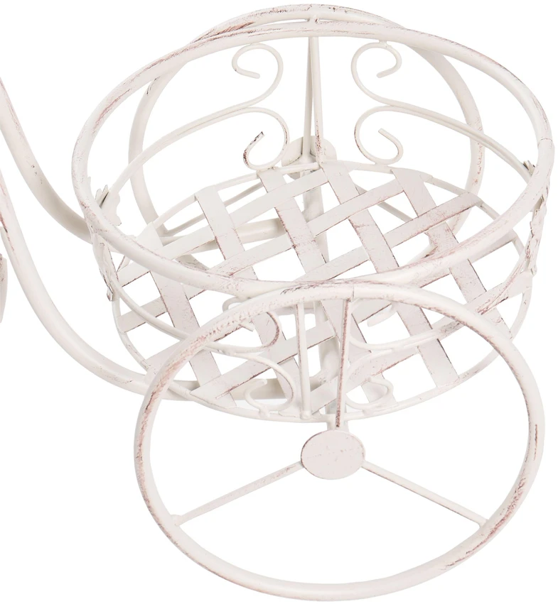 Beliani Gėlių stovas HAREBELL 52 cm kreminės baltos spalvos metalinis