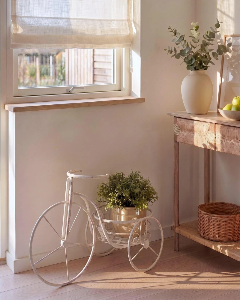 Beliani Gėlių stovas HAREBELL 52 cm kreminės baltos spalvos metalinis