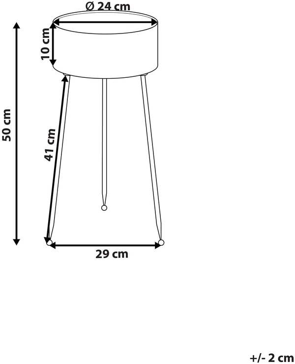 Beliani Gėlių stovas LEIKA 29 cm juodas metalinis