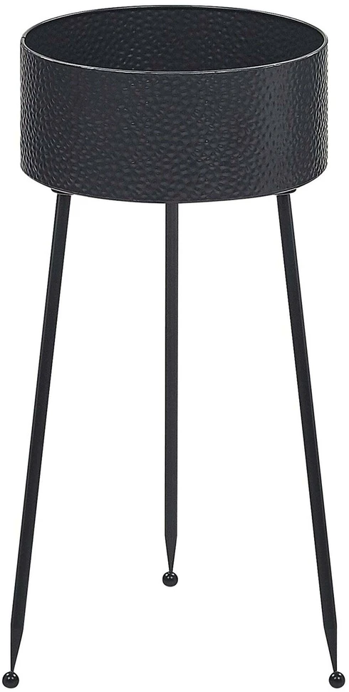 Beliani Gėlių stovas LEIKA 29 cm juodas metalinis
