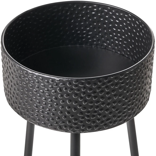 Beliani Gėlių stovas LEIKA, 33 cm, metalinis, juodas