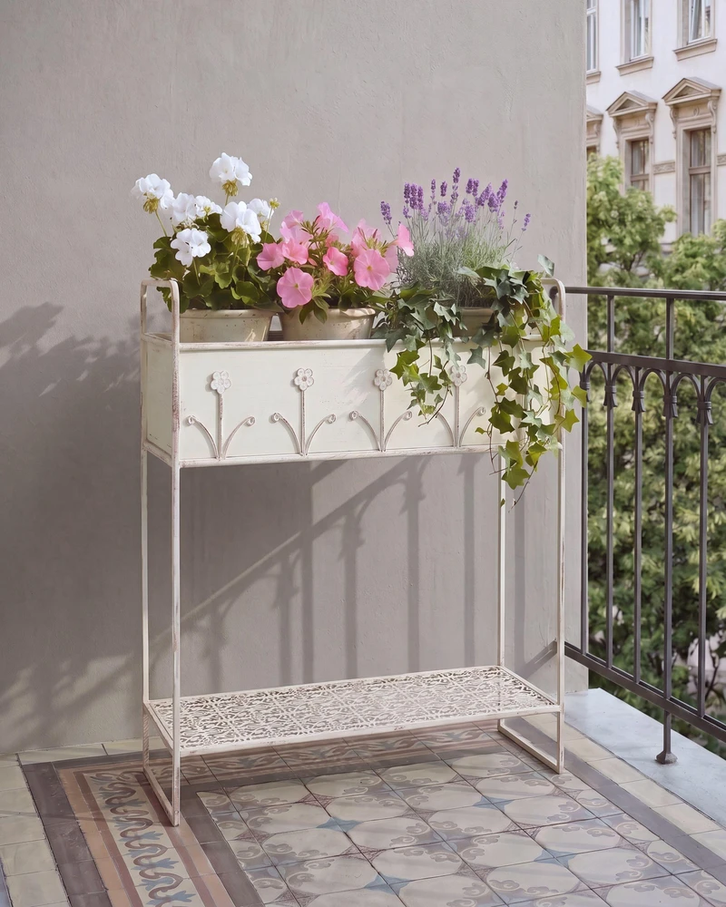 Beliani Gėlių stovas LUPINE 62 cm smėlio spalvos metalinis