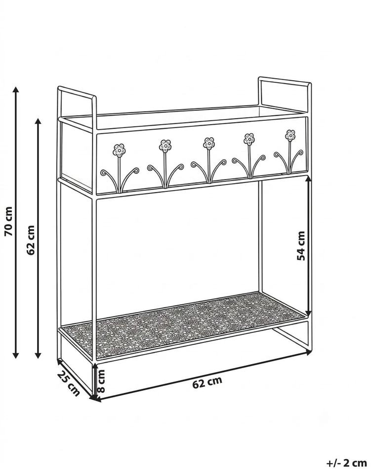Beliani Gėlių stovas LUPINE 62 cm smėlio spalvos metalinis