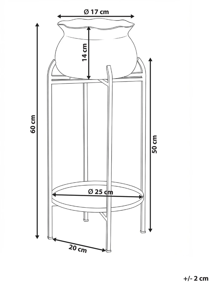 Beliani Gėlių stovas MOKUREN, 25 cm, metalinis, rožinis