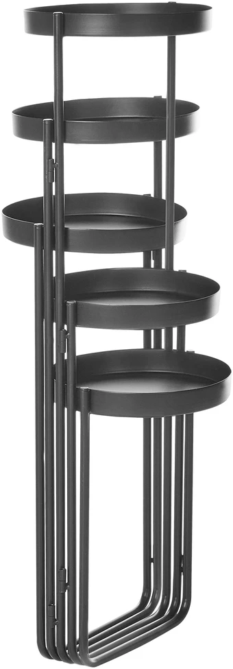 Beliani Gėlių stovas NANTEN 87 cm juodas metalinis