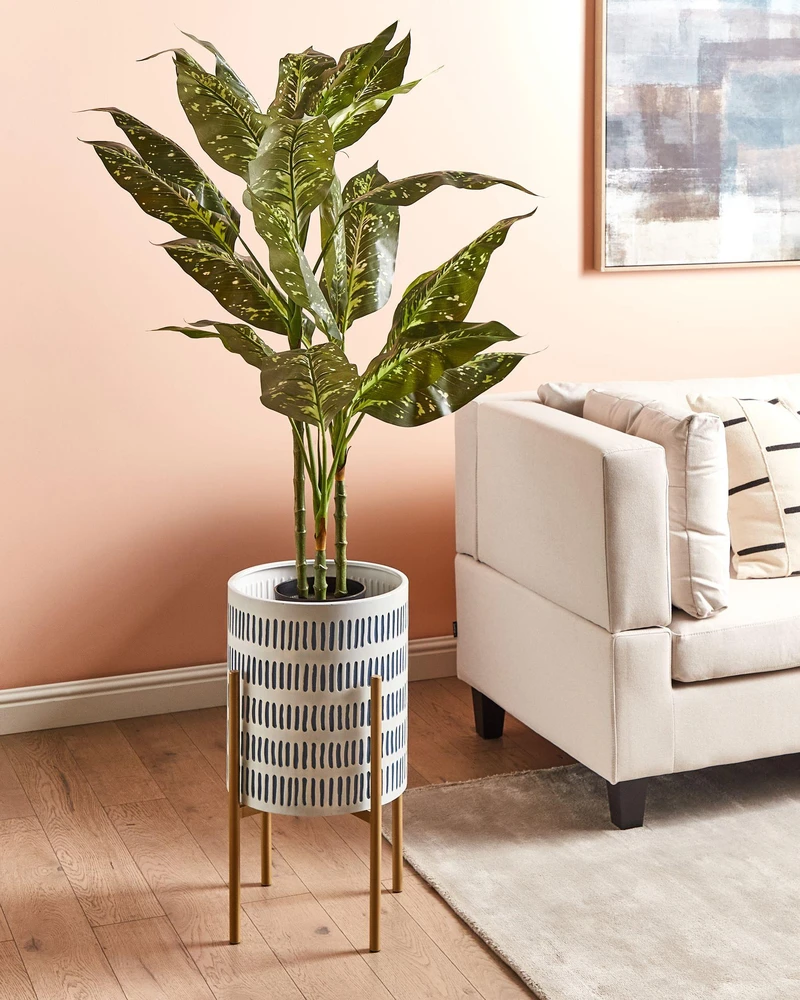 Beliani Gėlių stovas NEMOROSA Metalinis 31 cm baltas