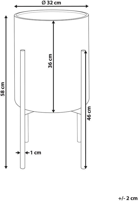 Beliani Gėlių stovas SEROTINA Metalinis 32 cm Juodas