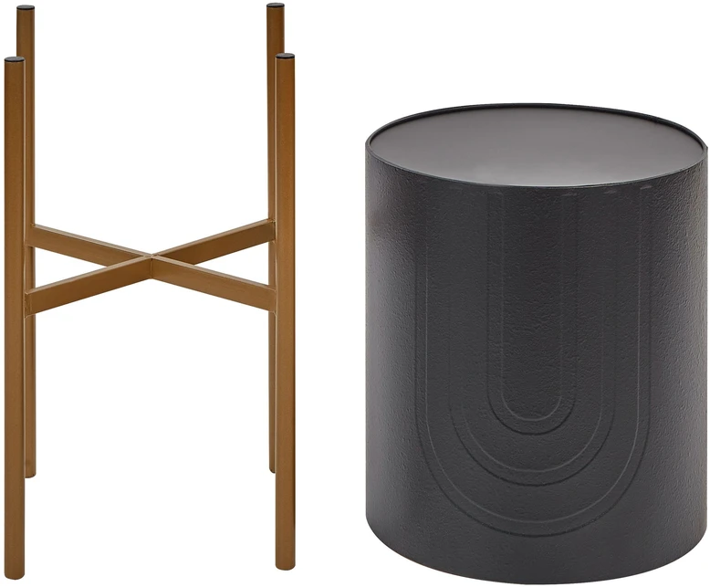 Beliani Gėlių stovas SEROTINA Metalinis 32 cm Juodas