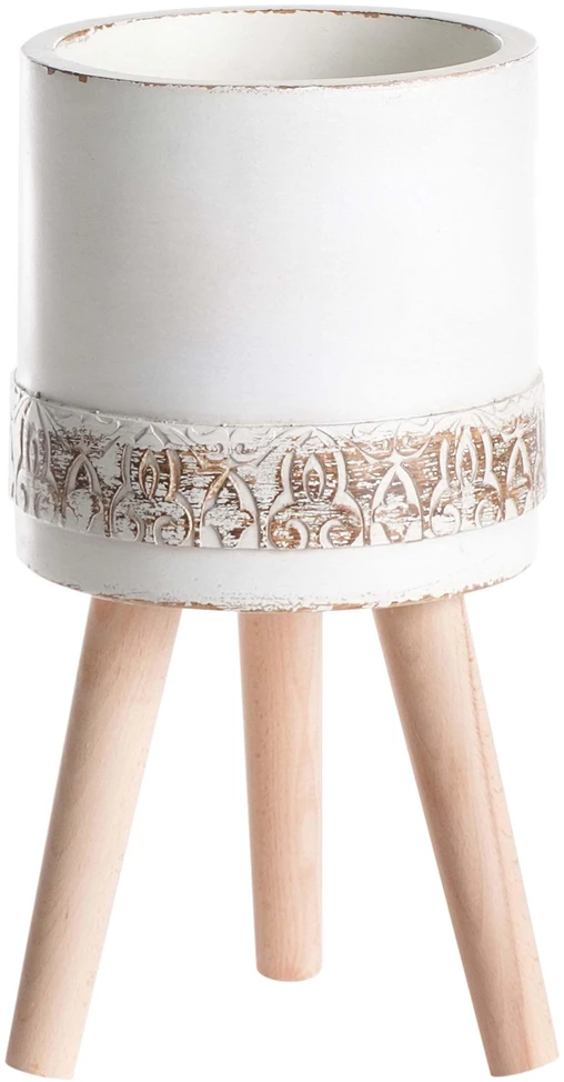 Beliani Gėlių stovas SKIATOS 22 cm, kreminės spalvos
