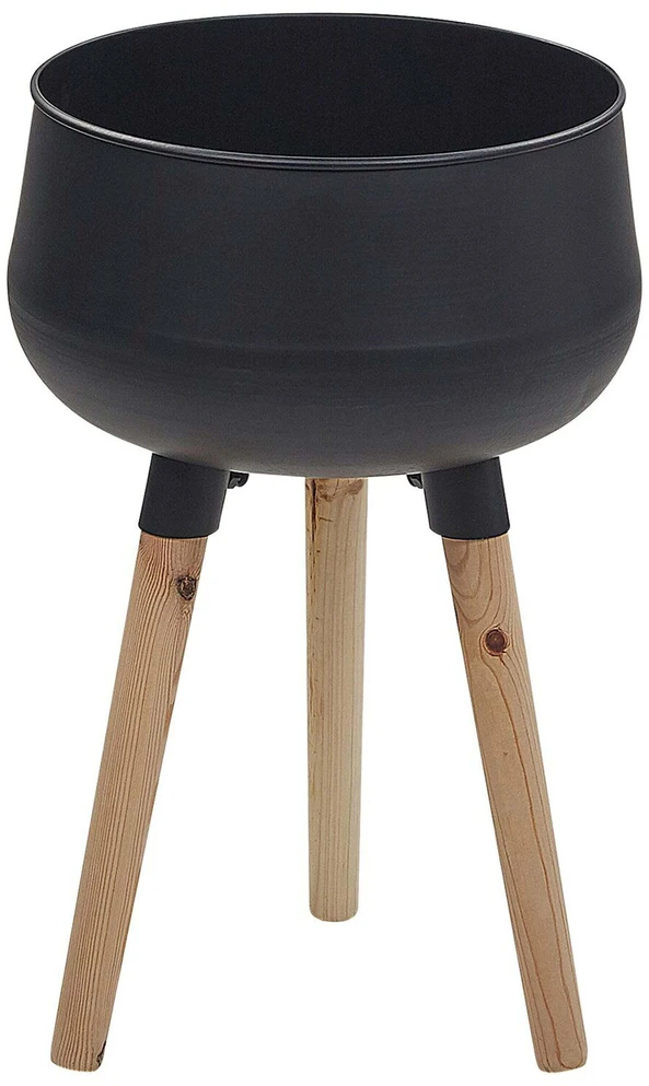 Beliani Gėlių stovas su kojelėmis AGROS 30 cm juodas metalas