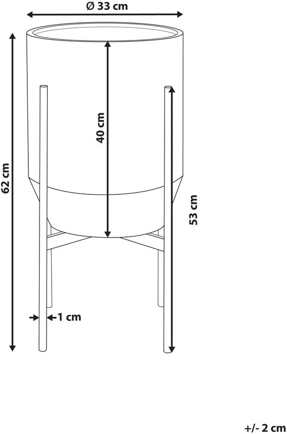Beliani Gėlių stovas su kojelėmis HYBRIDUM metalinis 33 cm pilkas