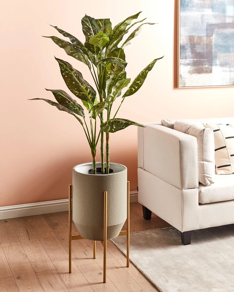 Beliani Gėlių stovas su kojelėmis HYBRIDUM metalinis 33 cm pilkas
