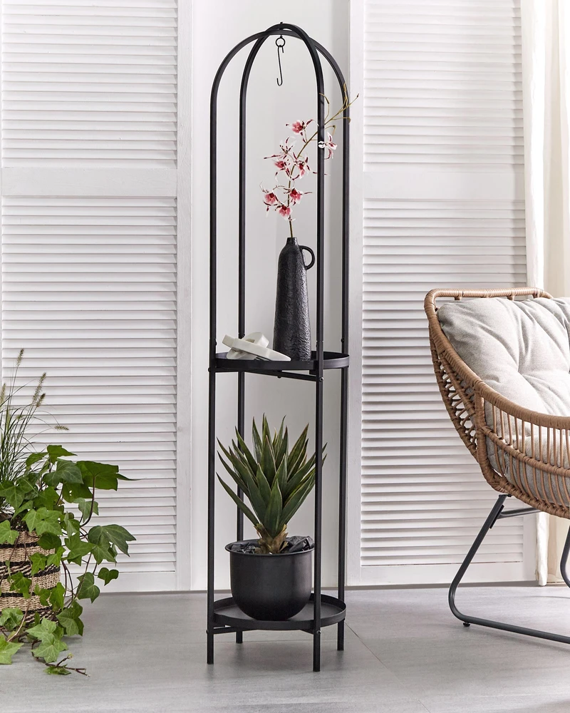 Beliani Gėlių stovas TAMARIX metalinis 35 cm juodas