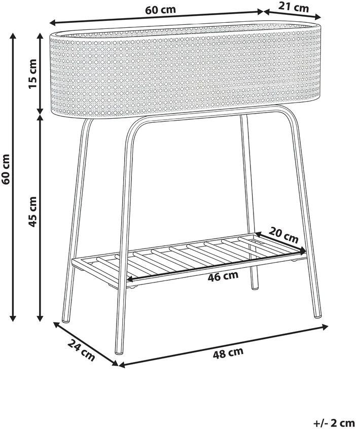 Beliani Gėlių stovelis LINNAEA metalinis 60 cm baltas