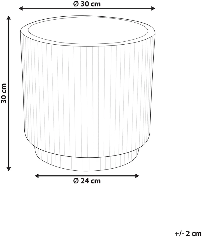 Beliani Gėlių vazonai DARIA 30 cm kreminės spalvos