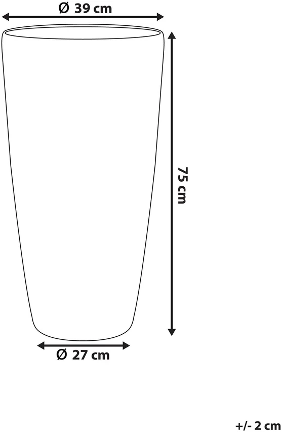 Beliani Gėlių vazonas ABDERA 39 cm šviesiai smėlio spalvos