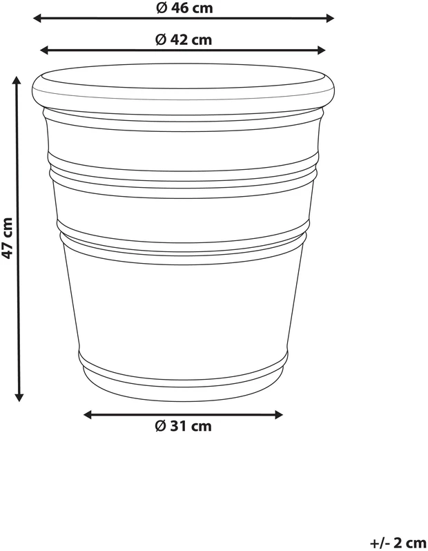 Beliani Gėlių vazonas AGISTRI 46 cm smėlio spalvos