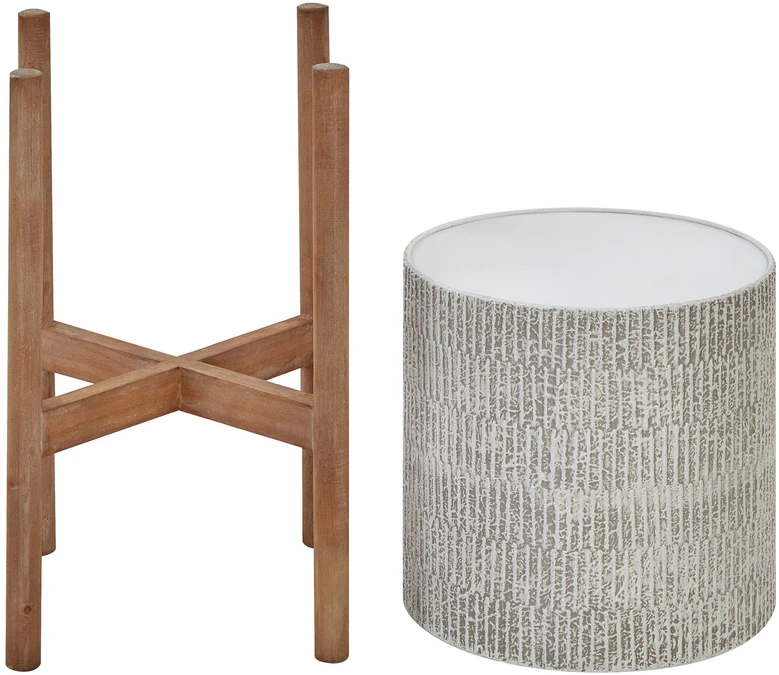 Beliani Gėlių vazonas ant kojelių PINSAPO Metal 30 cm pilkas