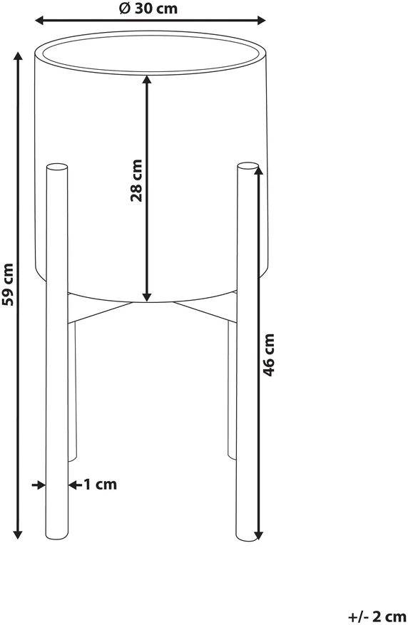 Beliani Gėlių vazonas ant kojelių PINSAPO Metal 30 cm pilkas
