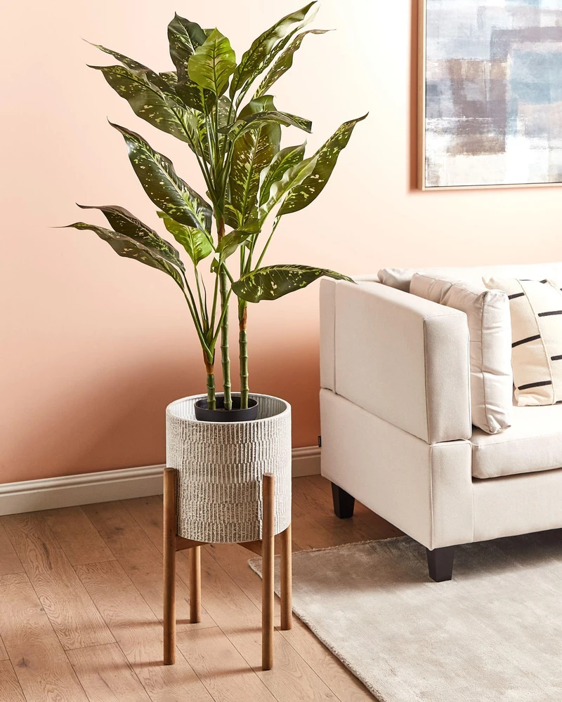 Beliani Gėlių vazonas ant kojelių PINSAPO Metal 30 cm pilkas