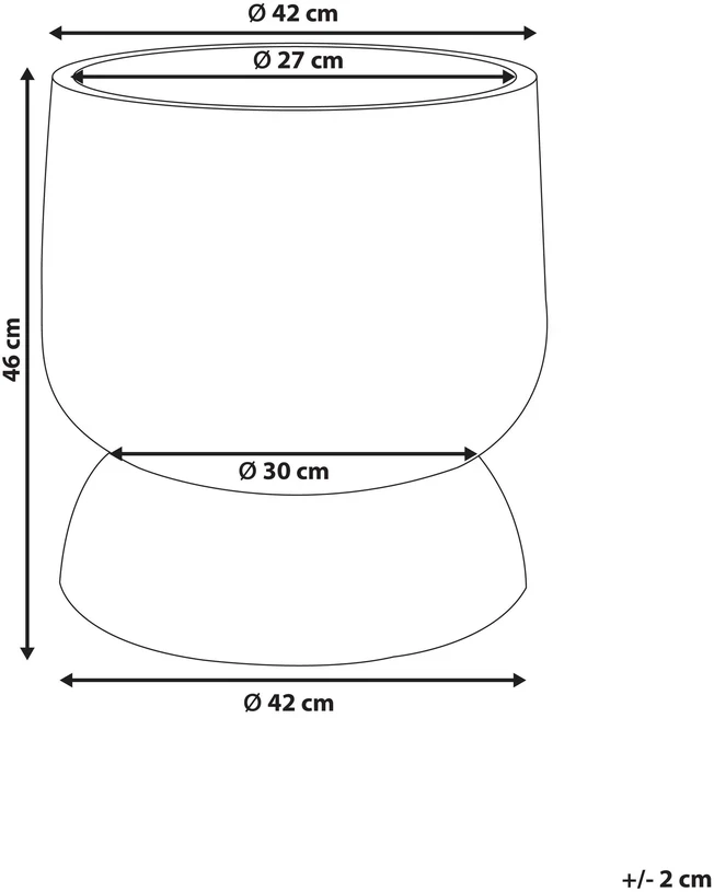 Beliani Gėlių vazonas ARAUCARIA 42 cm pilkas
