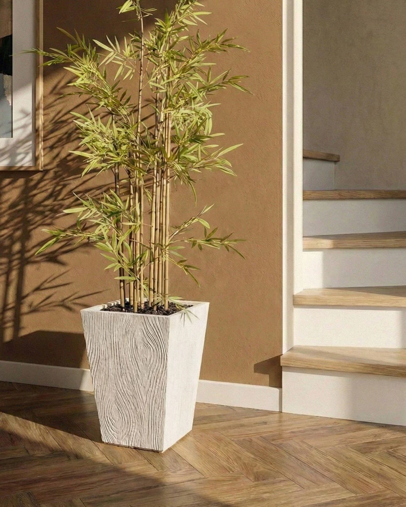 Beliani Gėlių vazonas BAIHE 42 cm šviesiai smėlio spalvos