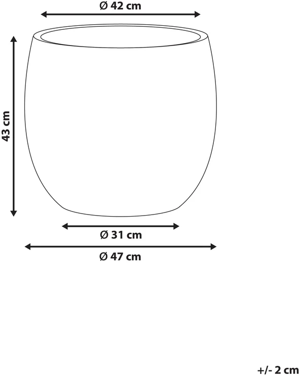 Beliani Gėlių vazonas BAIYUN 47 cm pilkas