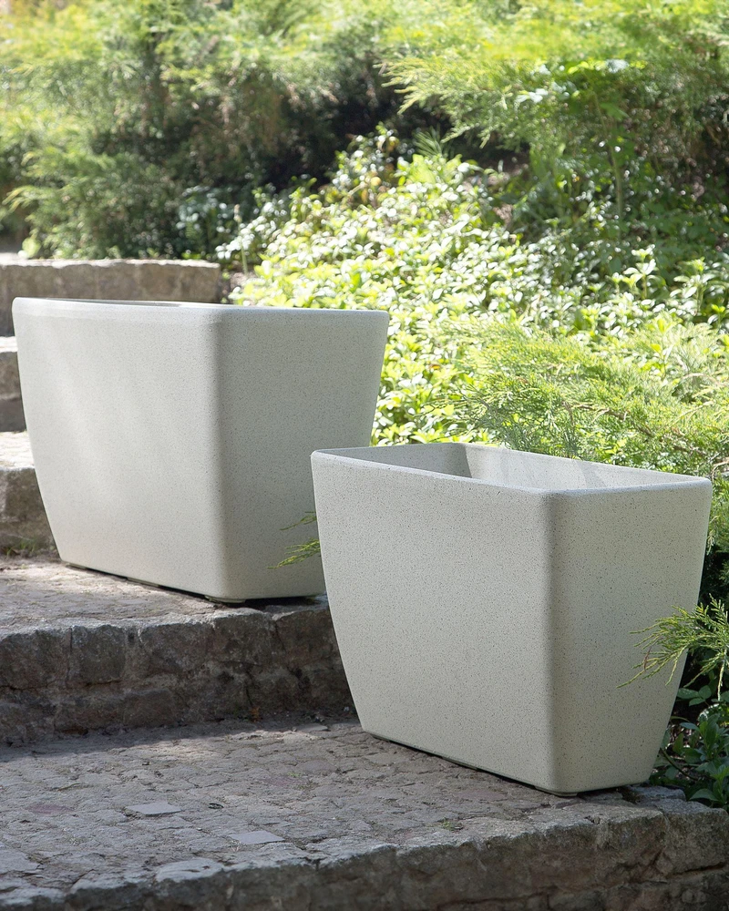 Beliani Gėlių vazonas BARIS 60 cm šviesiai smėlio spalvos