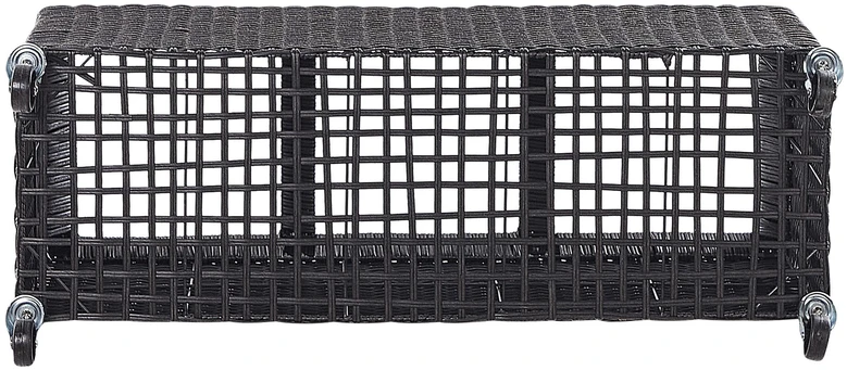 Beliani Gėlių vazonas BELLIS 82 cm juodas, technoratanas