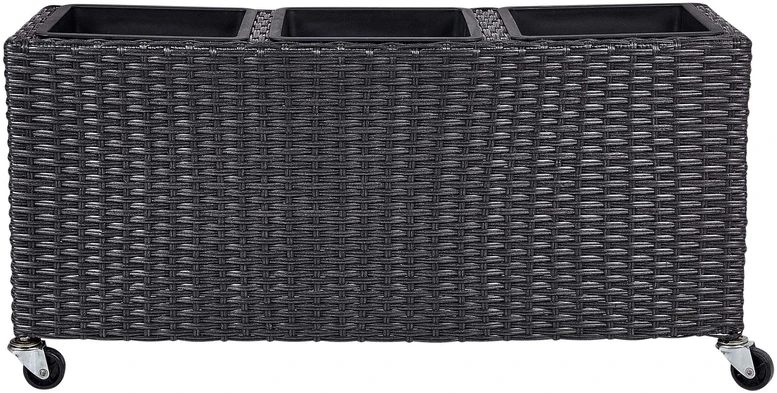 Beliani Gėlių vazonas BELLIS 82 cm juodas, technoratanas