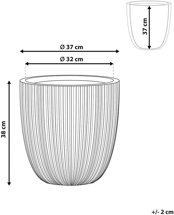 Beliani Gėlių vazonas CHIOS 37 cm smėlio spalvos