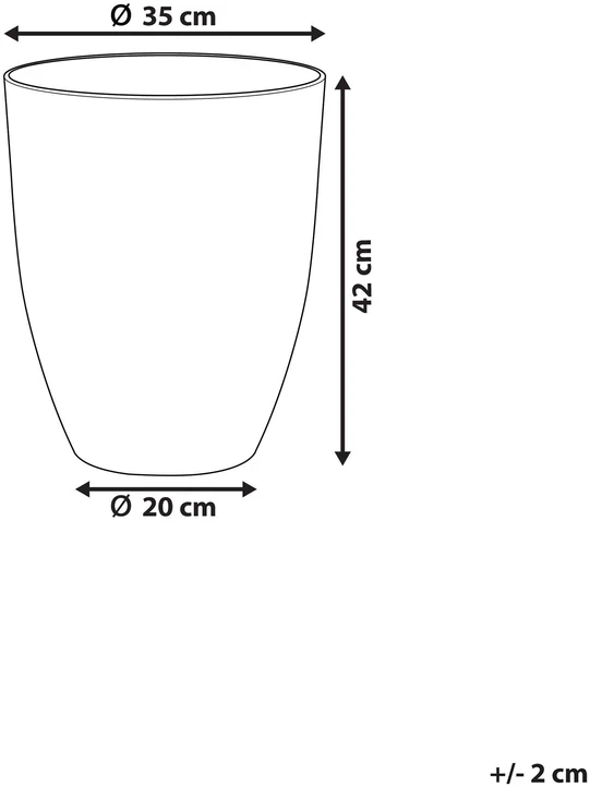 Beliani Gėlių vazonas CROTON 35 cm, kreminė balta
