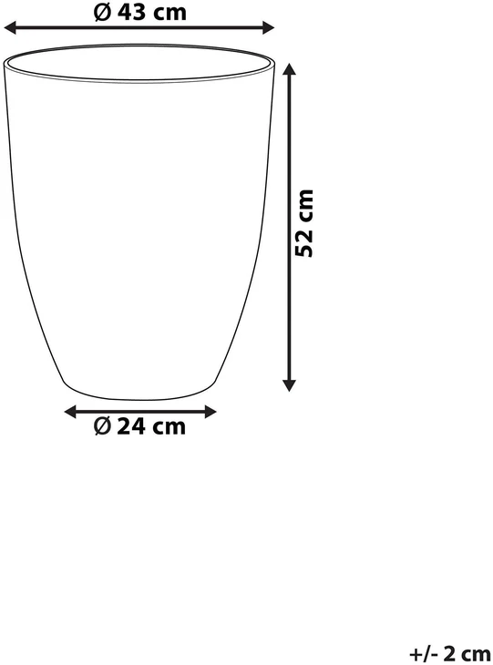 Beliani Gėlių vazonas CROTON 43 cm kreminės baltos spalvos