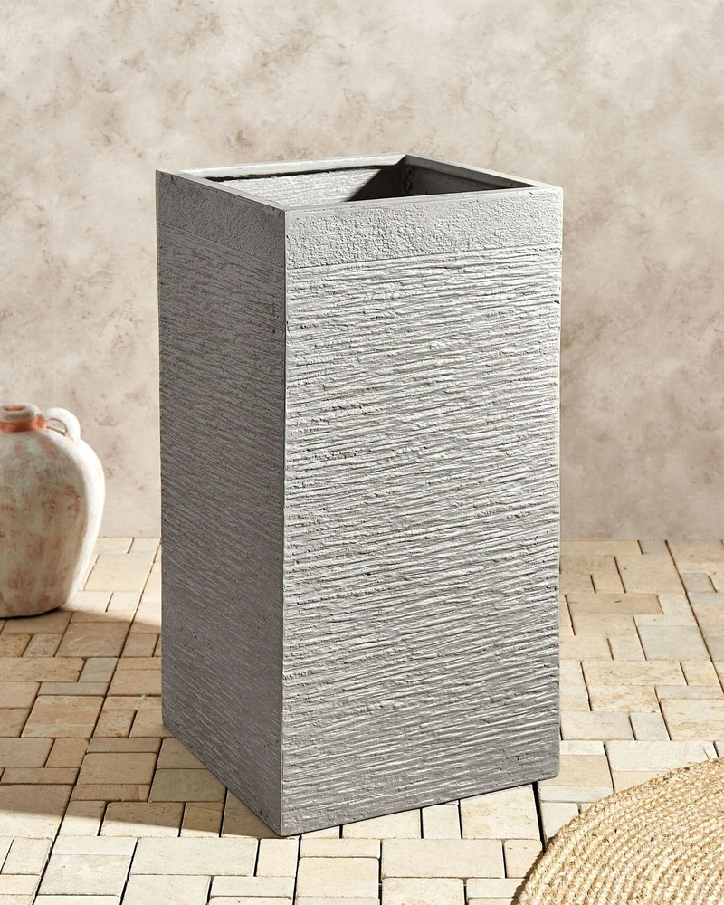Beliani Gėlių vazonas DION 40 cm šviesiai pilkas