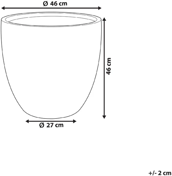 Beliani Gėlių vazonas KANNIA 46 cm grafito spalvos