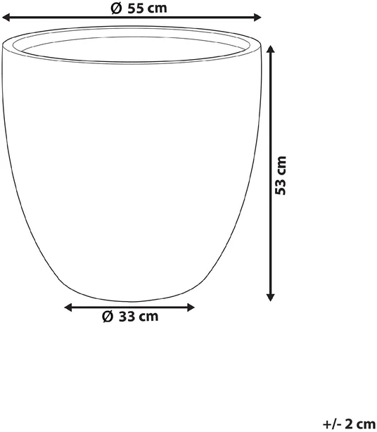 Beliani Gėlių vazonas KANNIA 55 cm grafito spalvos