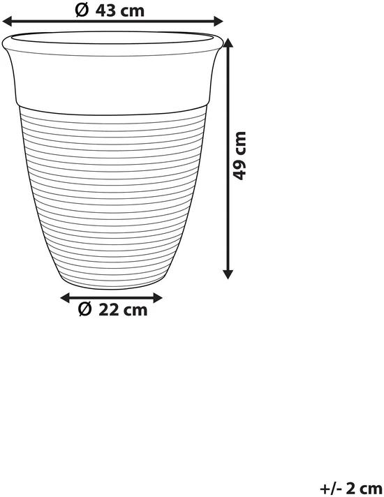 Beliani Gėlių vazonas KATALIMA 43 cm pilkas