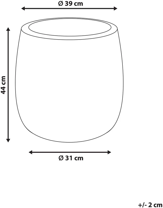 Beliani Gėlių vazonas LIVADIA 39 cm smėlio spalvos