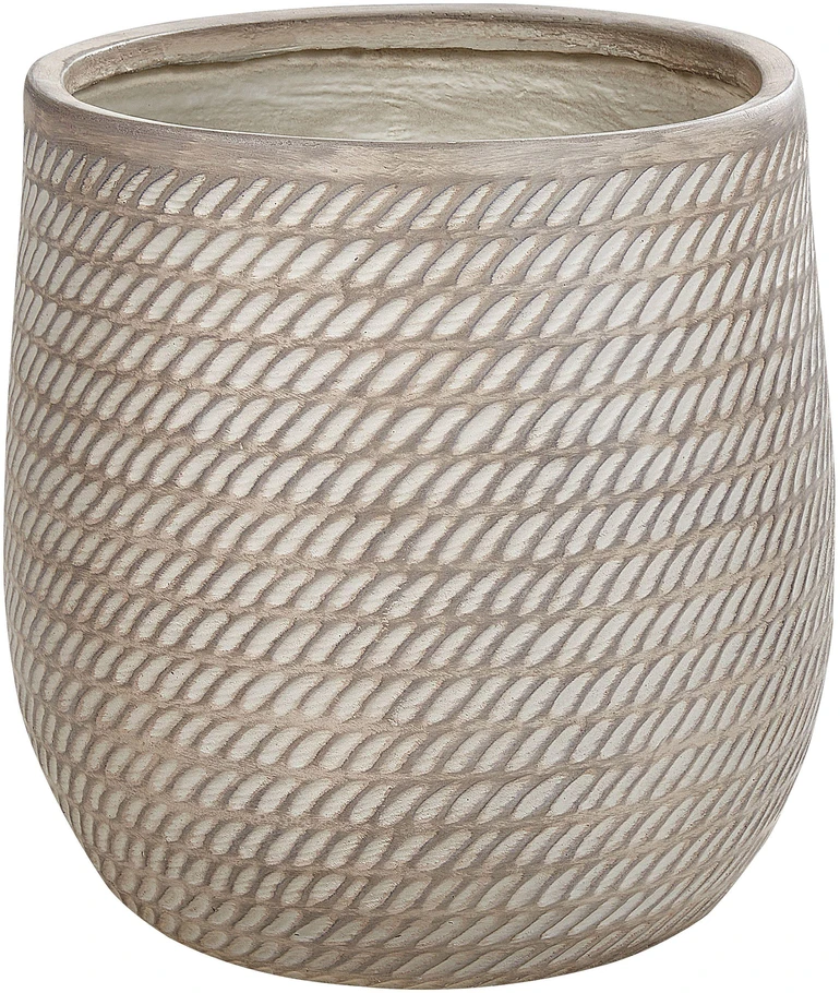 Beliani Gėlių vazonas LIVADIA 39 cm smėlio spalvos