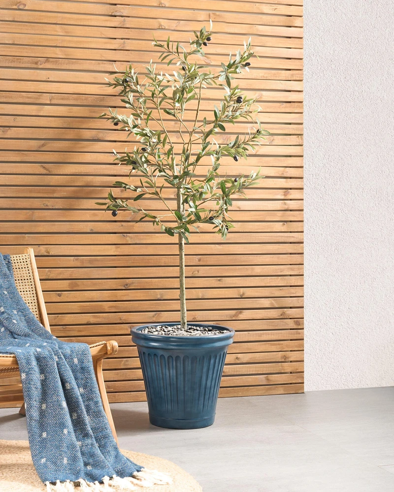 Beliani Gėlių vazonas MAIZE 43 cm mėlynas