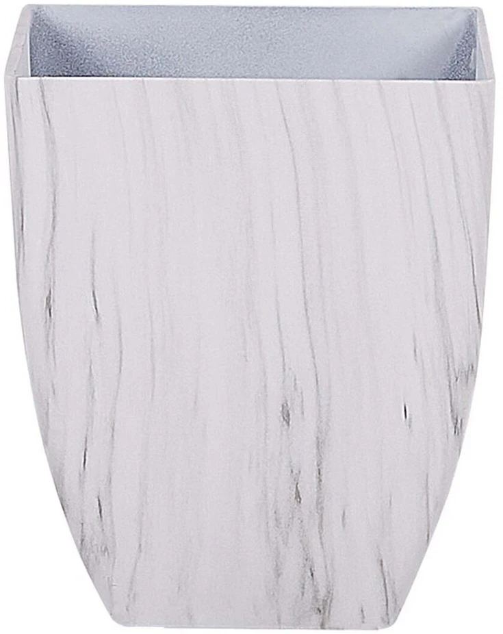 Beliani Gėlių vazonas MIRO 28 cm balto marmuro rašto