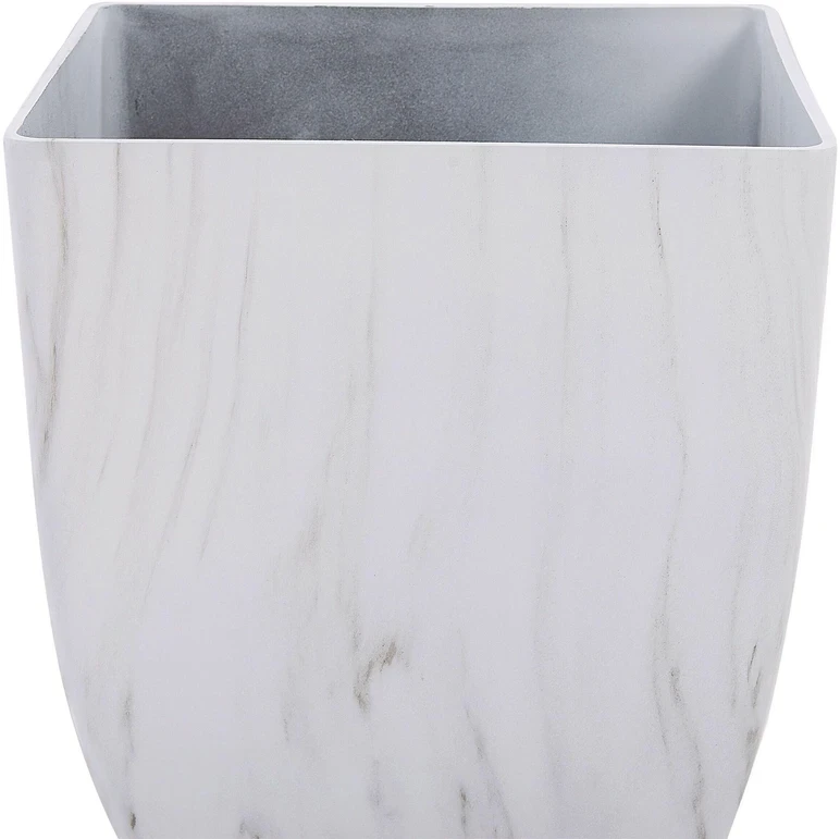 Beliani Gėlių vazonas MIRO 35 cm baltas marmuras