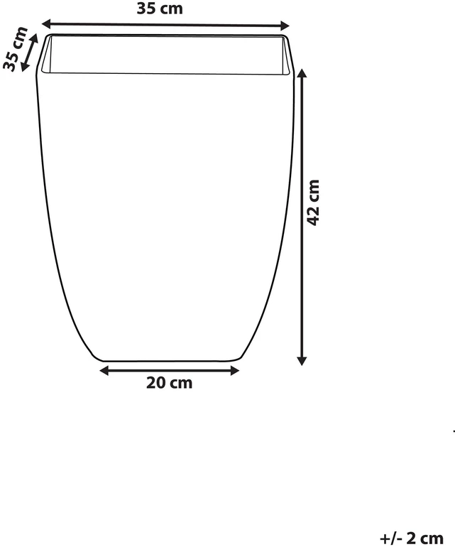 Beliani Gėlių vazonas MIRO 35 cm baltas marmuras