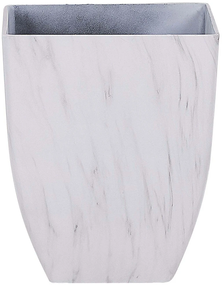 Beliani Gėlių vazonas MIRO 35 cm baltas marmuras