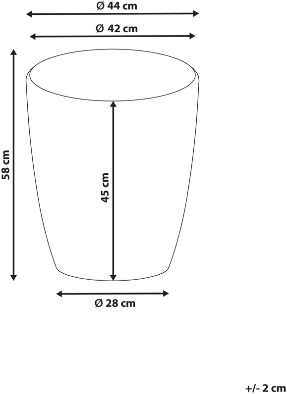 Beliani Gėlių vazonas NAXOS 44 cm pilkas