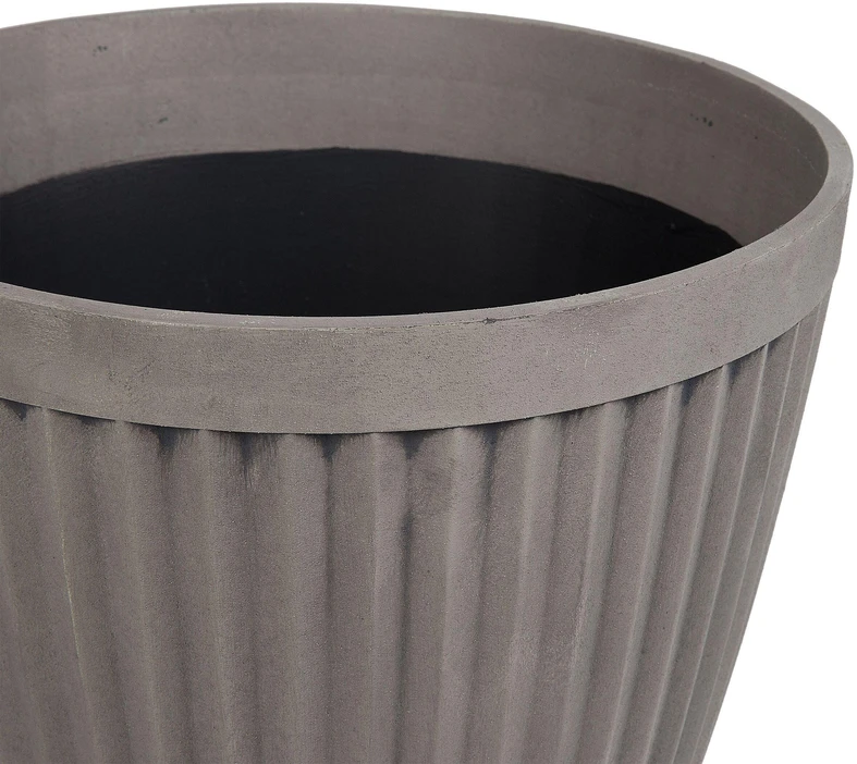 Beliani Gėlių vazonas POKA 36 cm pilkšvai smėlio spalvos